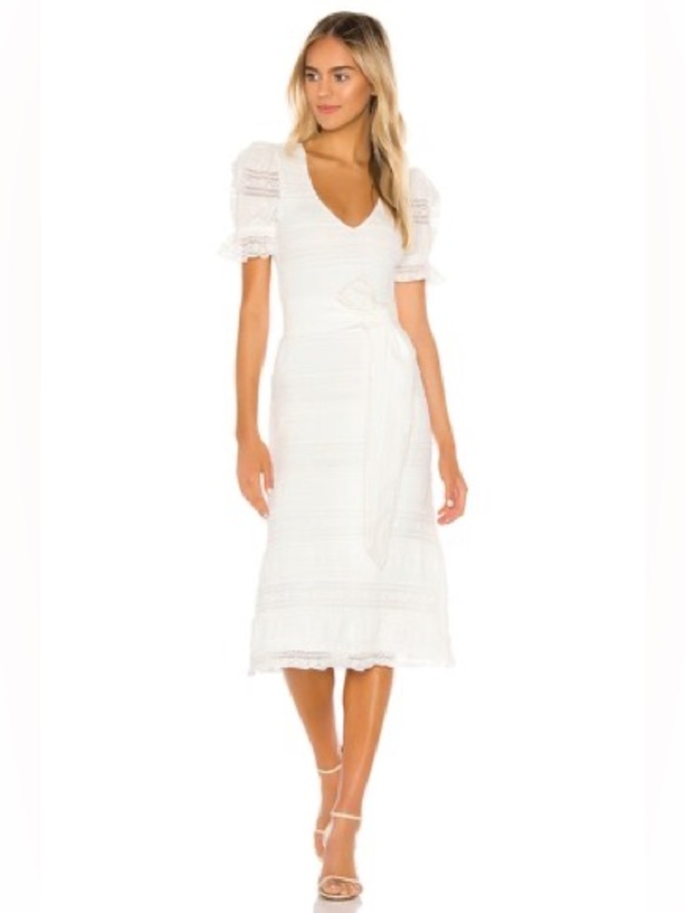 Tularosa Quinn Midi Dress in White